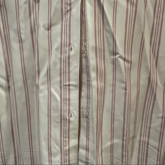 Small Pink and White Button Down Shirt Top Tahari - Picture 4 of 5
